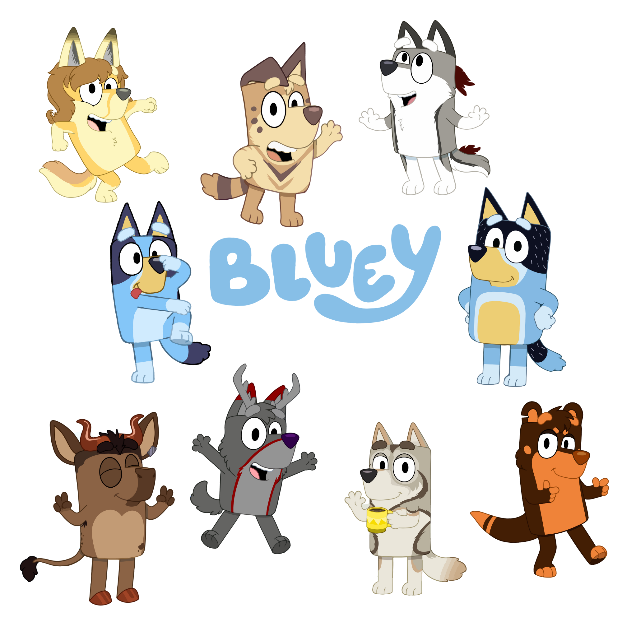 Textilná nálepka na stenu do detskej izby - Bluey